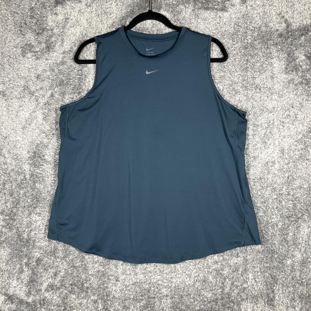 Nike Shirt Womens 1X Blue Dri-FIT Sleeveless Moisture Wicking Lightweight